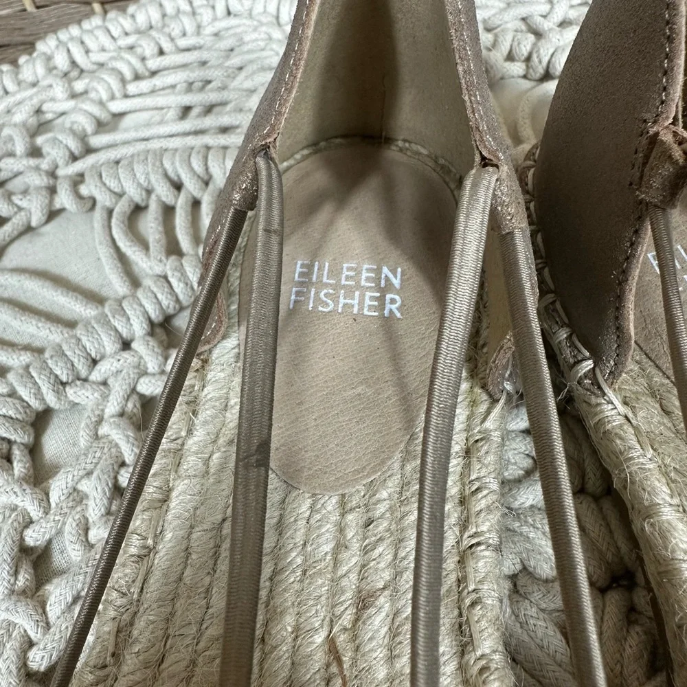 Eileen Fisher Lee Metallic Suede Espadrille Flat - Size 8